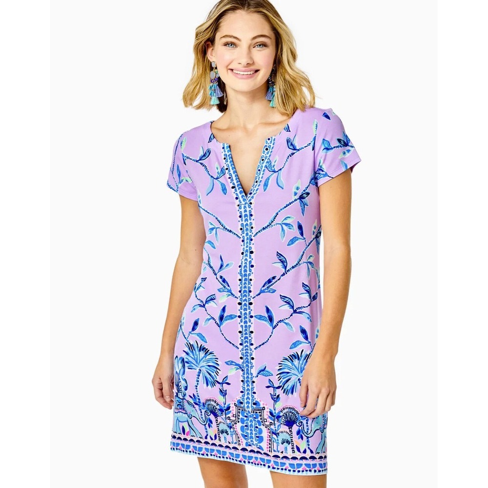 Lilly Pulitzer UPF 50+ Sophiletta Mini Dress Small Purple Iris Slathouse Jungle